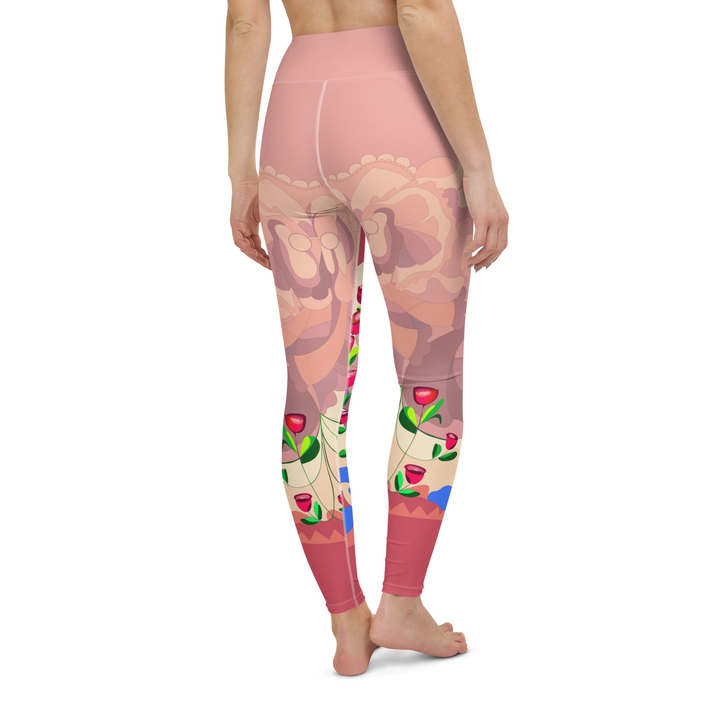 Shimmering Blush Dragon Yoga Leggings - (High)