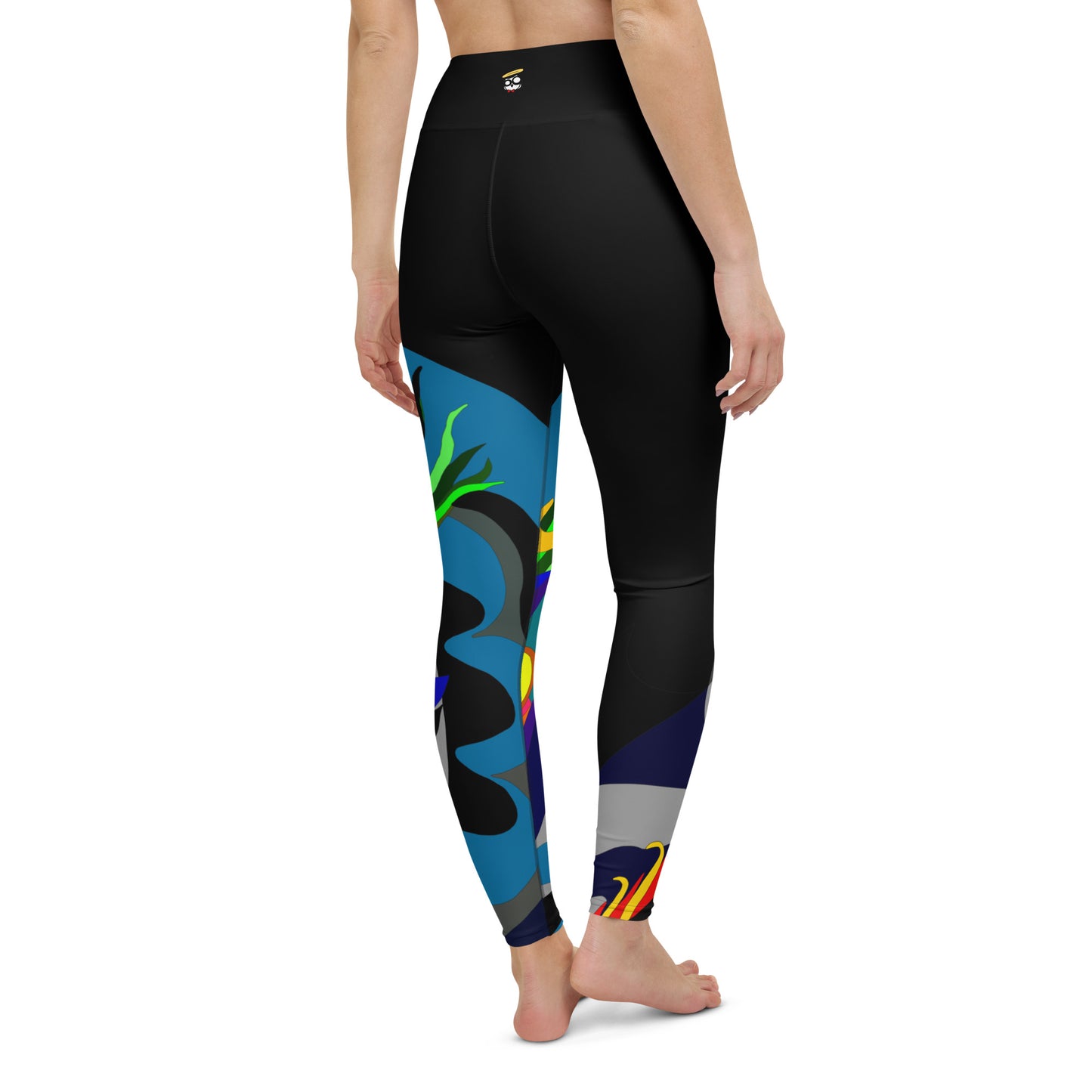 Black "Canine in Maze" Yoga Leggings