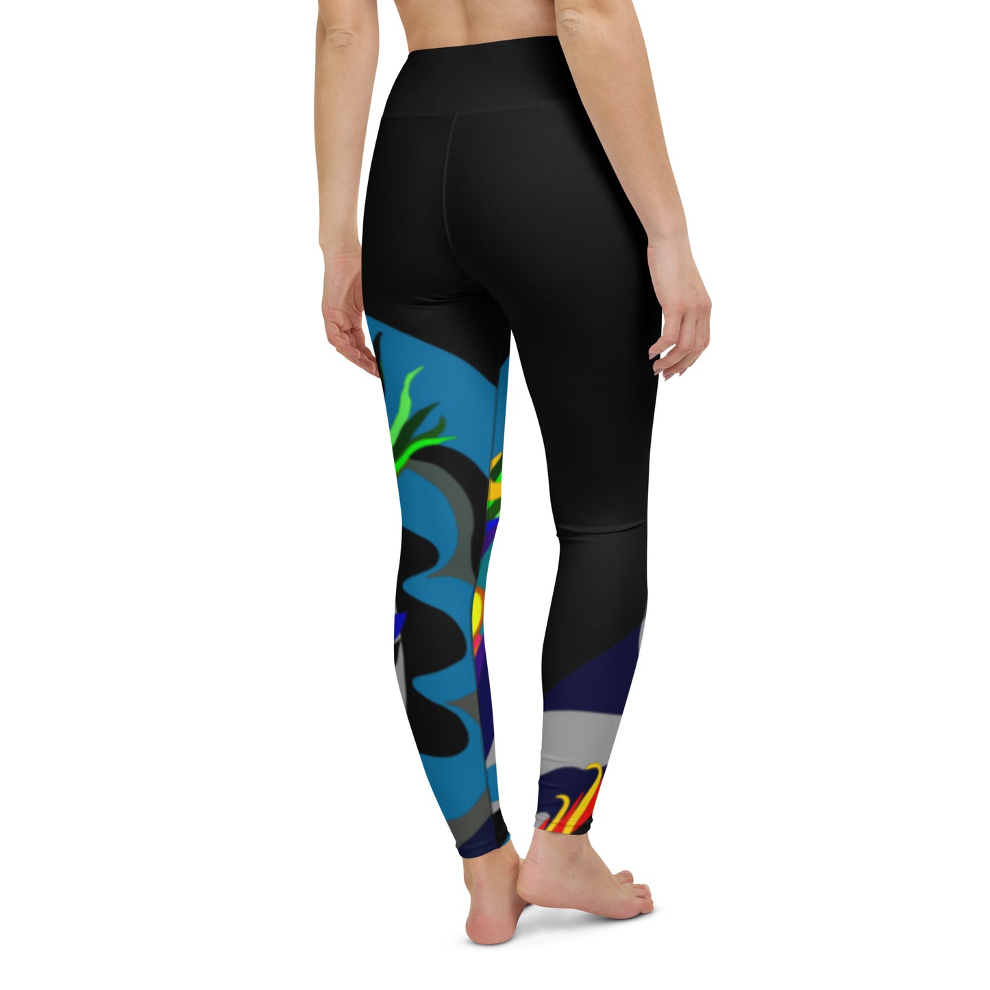 Black "Canine in Maze" Yoga Leggings