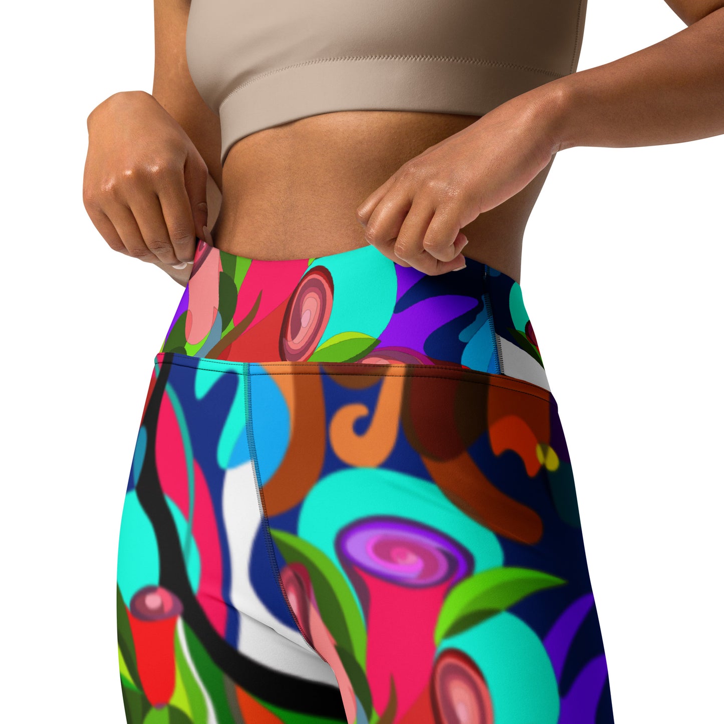 Swimming in Tulips Yoga Leggings