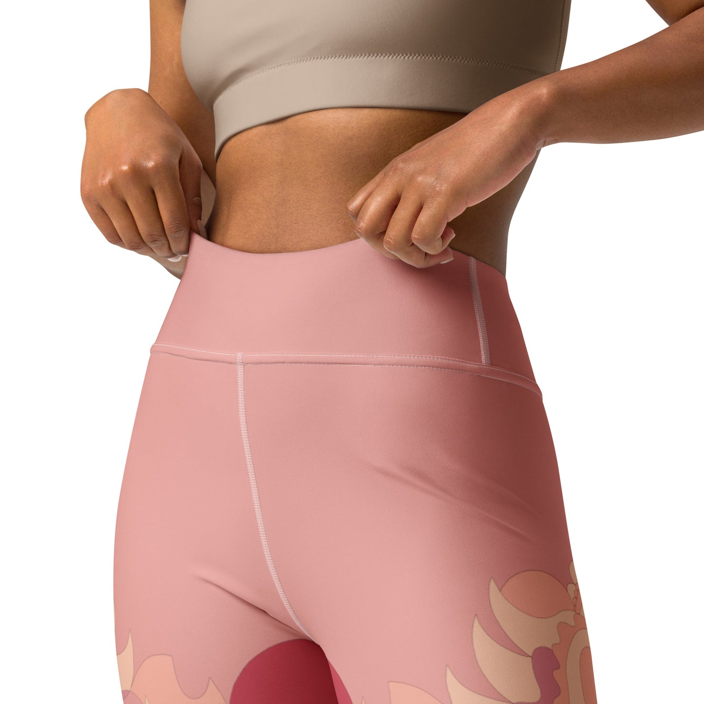 Shimmering Blush Dragon Yoga Leggings - (High)