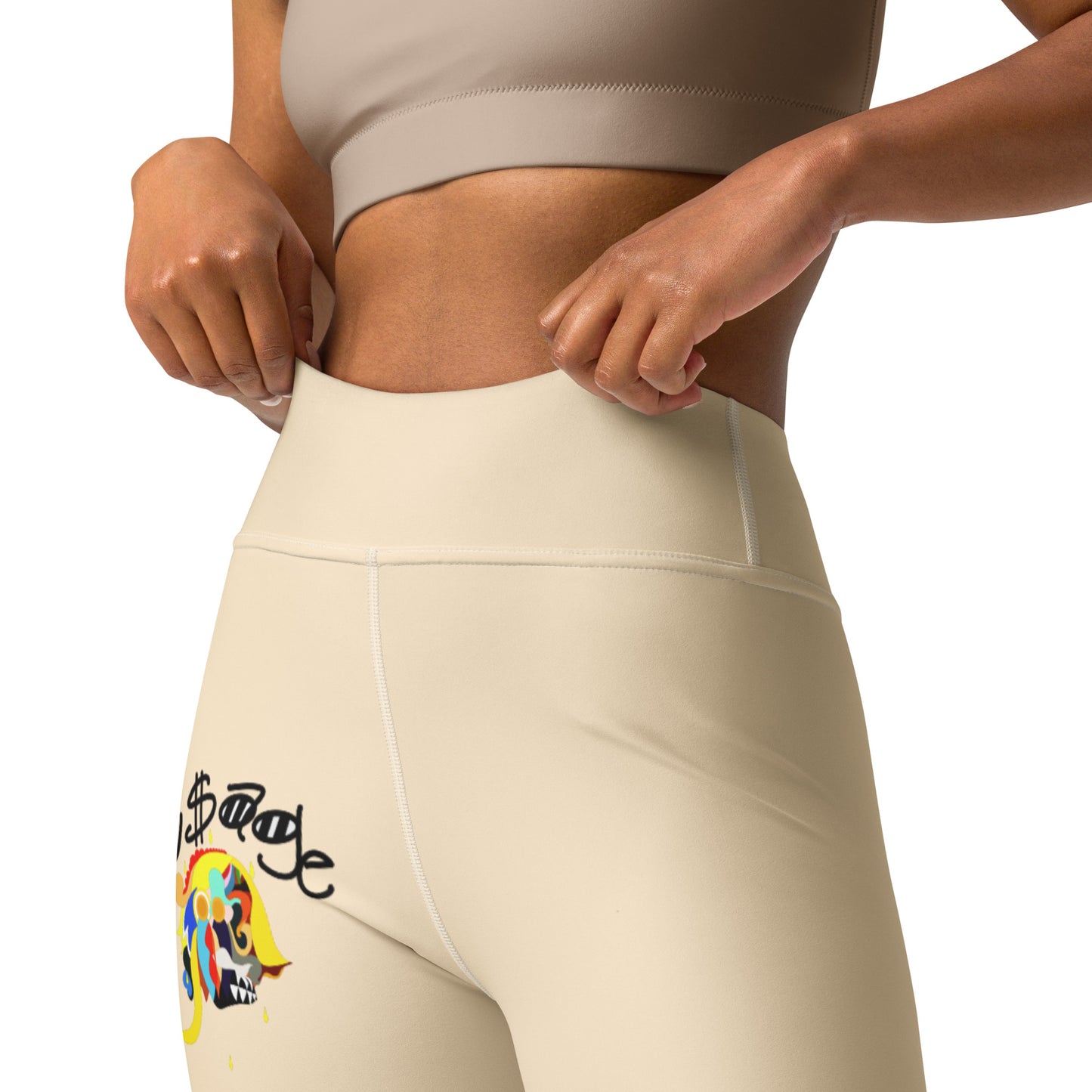 ‘’Pharaoh” Vanilla Cream Yoga Leggings