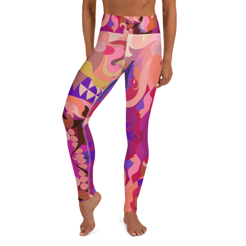 Purple and Pink Cotton Candy Yoga Leggings