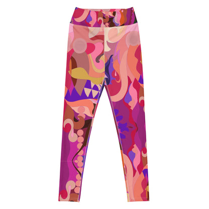 Purple and Pink Cotton Candy Yoga Leggings