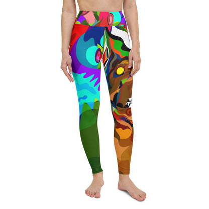 Jungle Eyes in Tulips Yoga Leggings