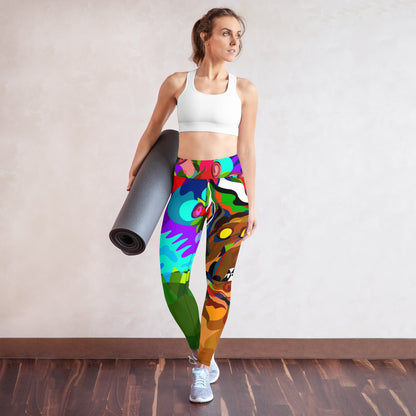 Jungle Eyes in Tulips Yoga Leggings