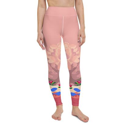 Shimmering Blush Yoga Leggings (Mid)