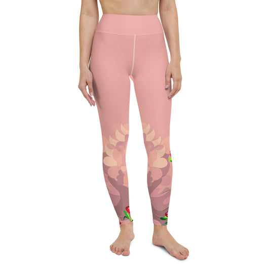 Shimmering Blush Dragon Back Yoga Leggings