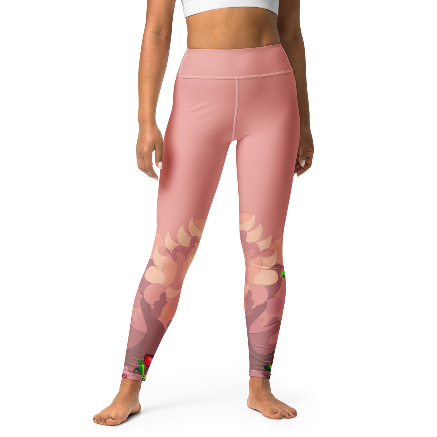 Shimmering Blush Dragon Back Yoga Leggings