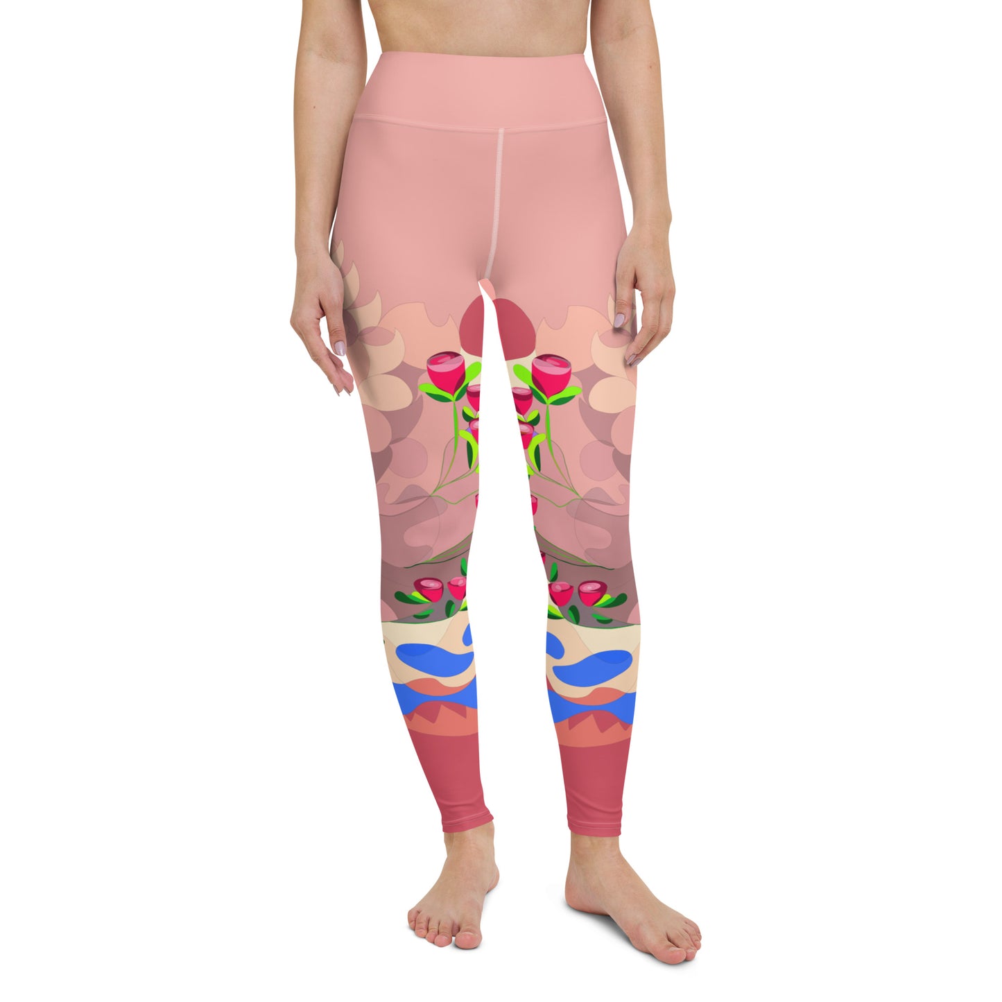 Shimmering Blush Dragon Yoga Leggings - (High)