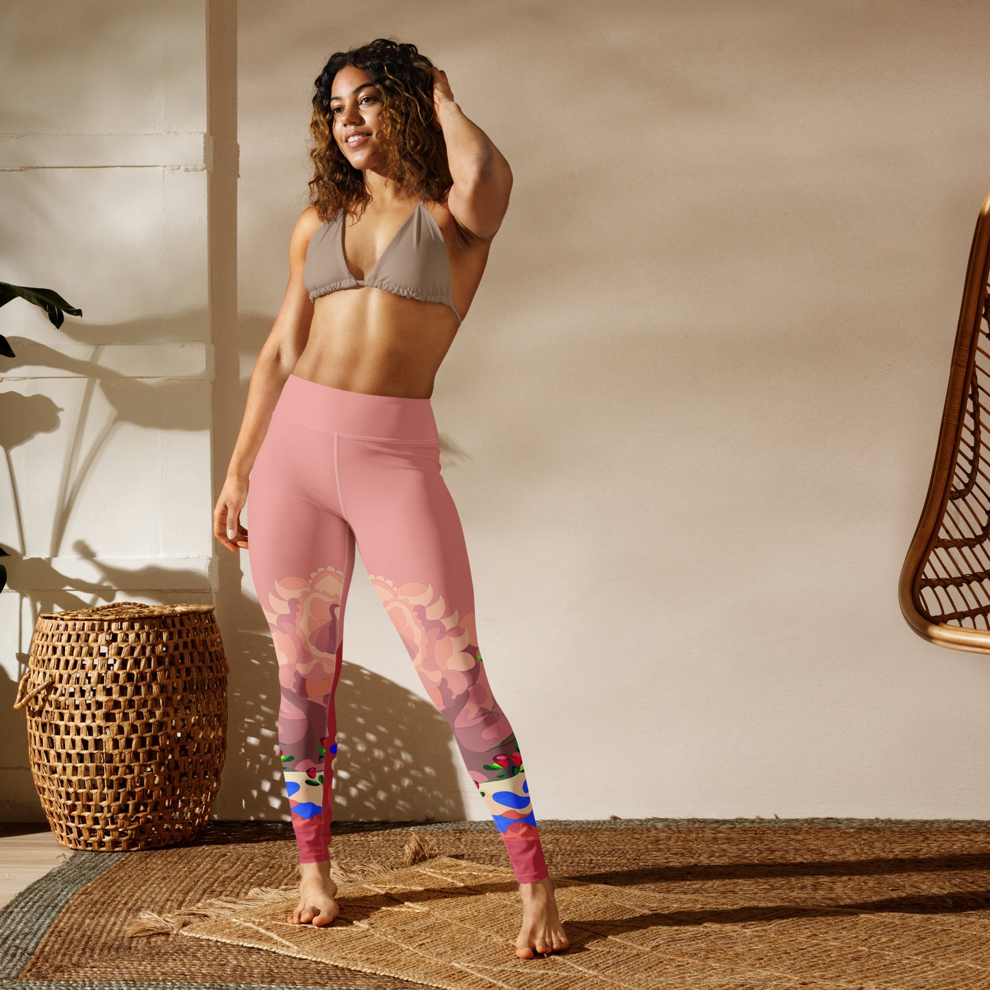 Shimmering Blush Dragon Yoga Leggings