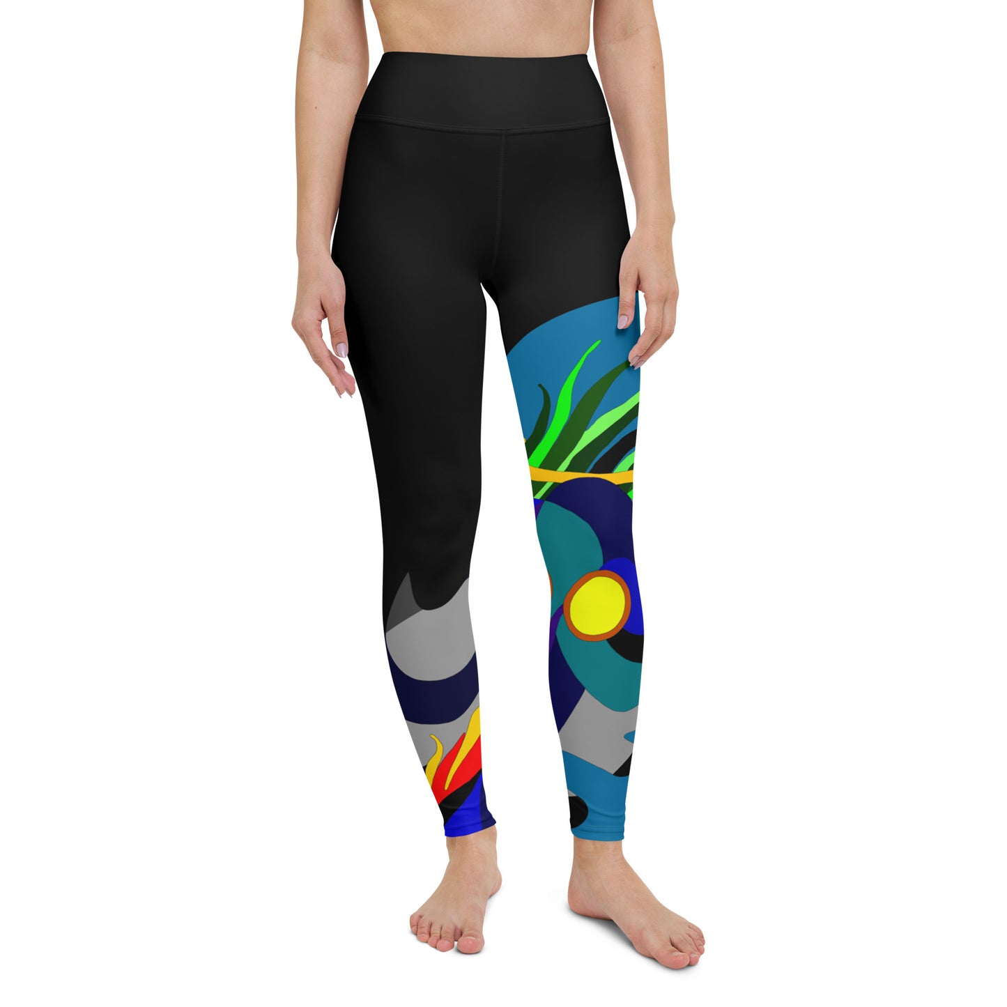 Black "Canine in Maze" Yoga Leggings