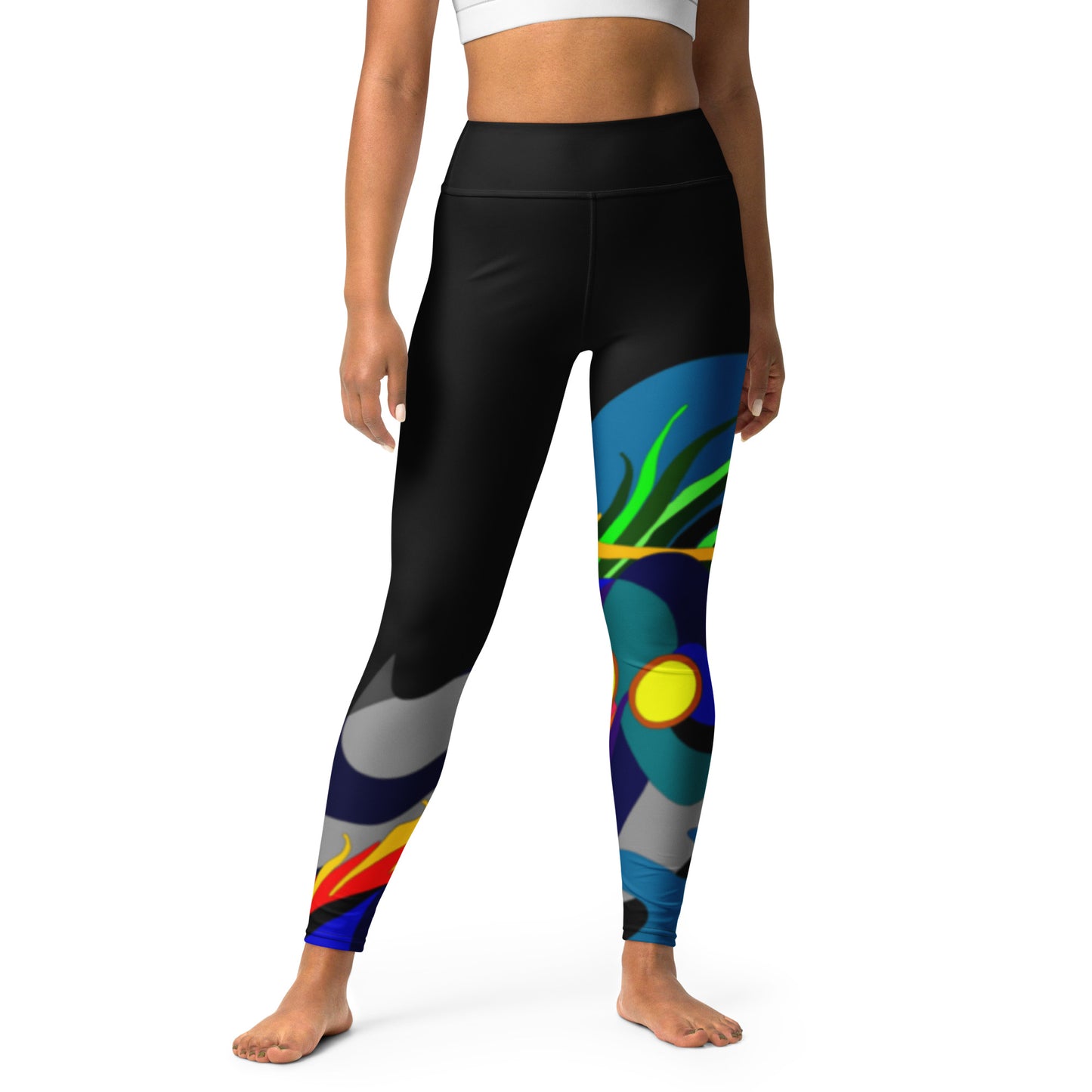 Black "Canine in Maze" Yoga Leggings