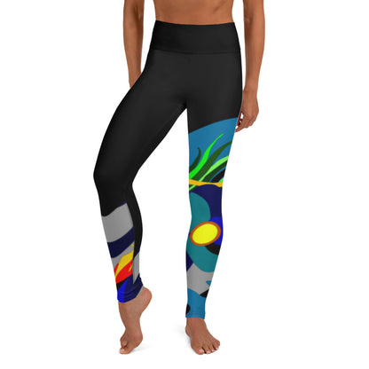 Black "Canine in Maze" Yoga Leggings