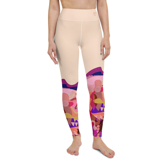 Almond Cream "Jubilee" Yoga Leggings