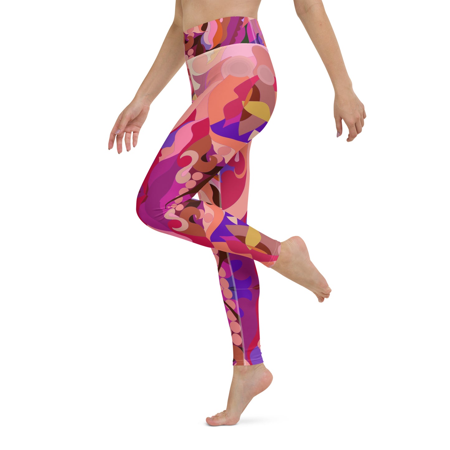 Purple and Pink Cotton Candy Yoga Leggings