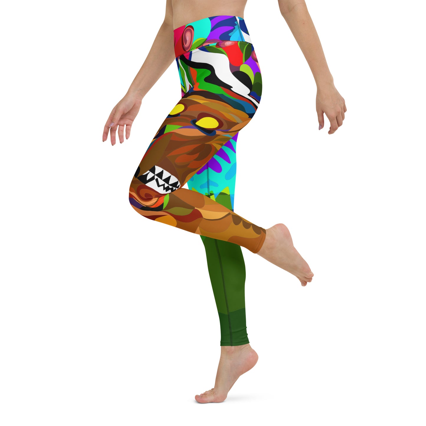 Jungle Eyes in Tulips Yoga Leggings