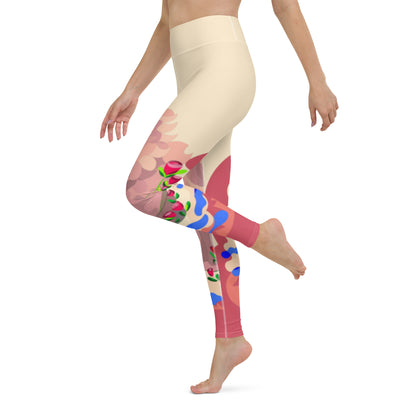 Creamy Dragon Yoga Leggings