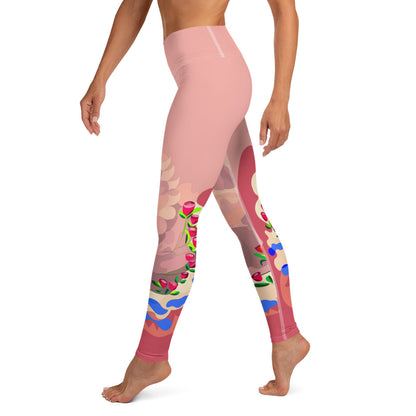 Shimmering Blush Yoga Leggings (Mid)