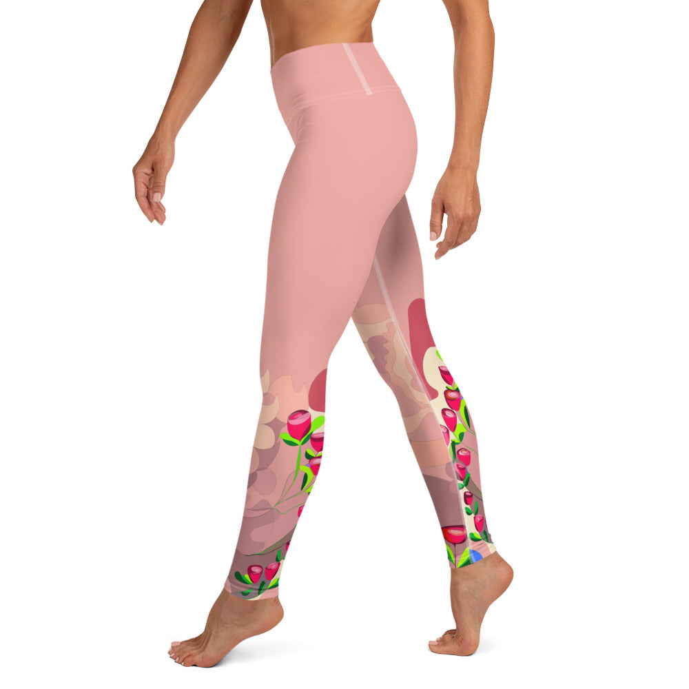 Shimmering Blush Dragon Back Yoga Leggings