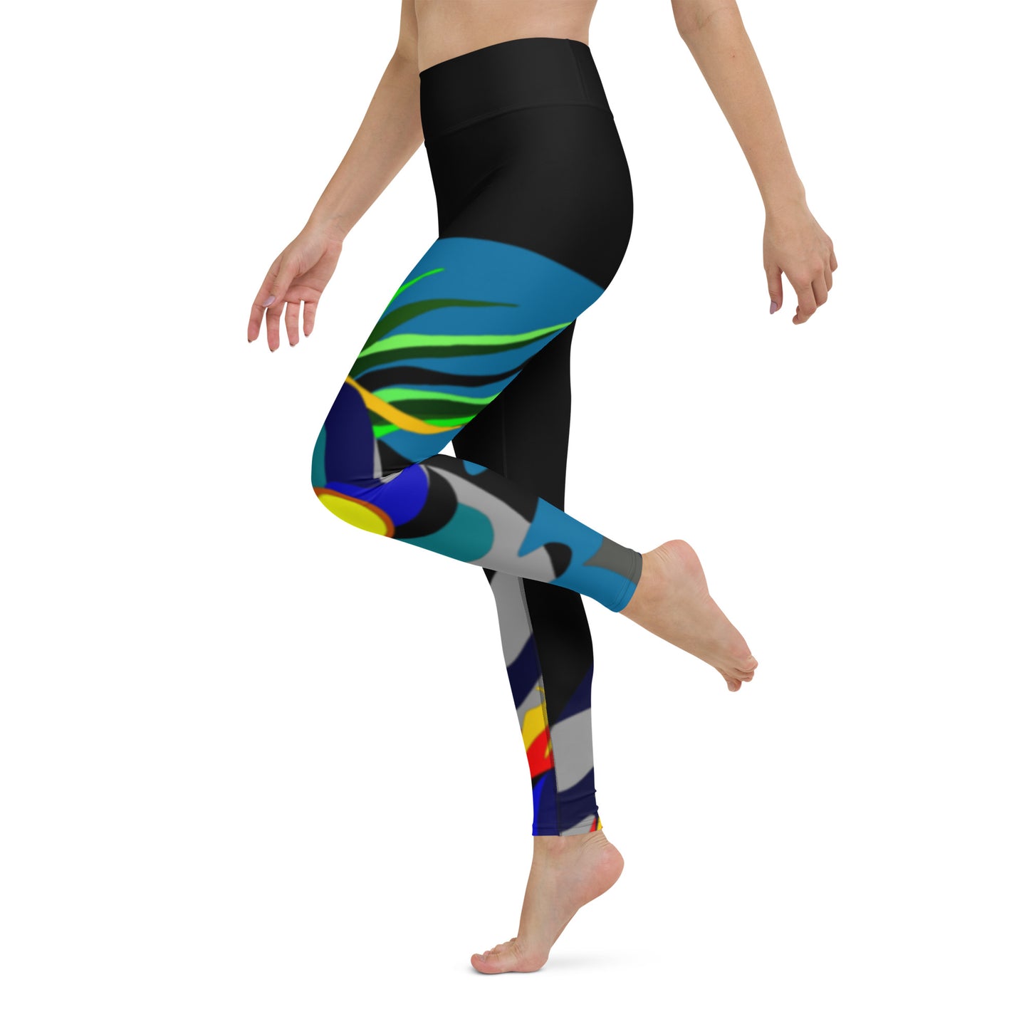 Black "Canine in Maze" Yoga Leggings