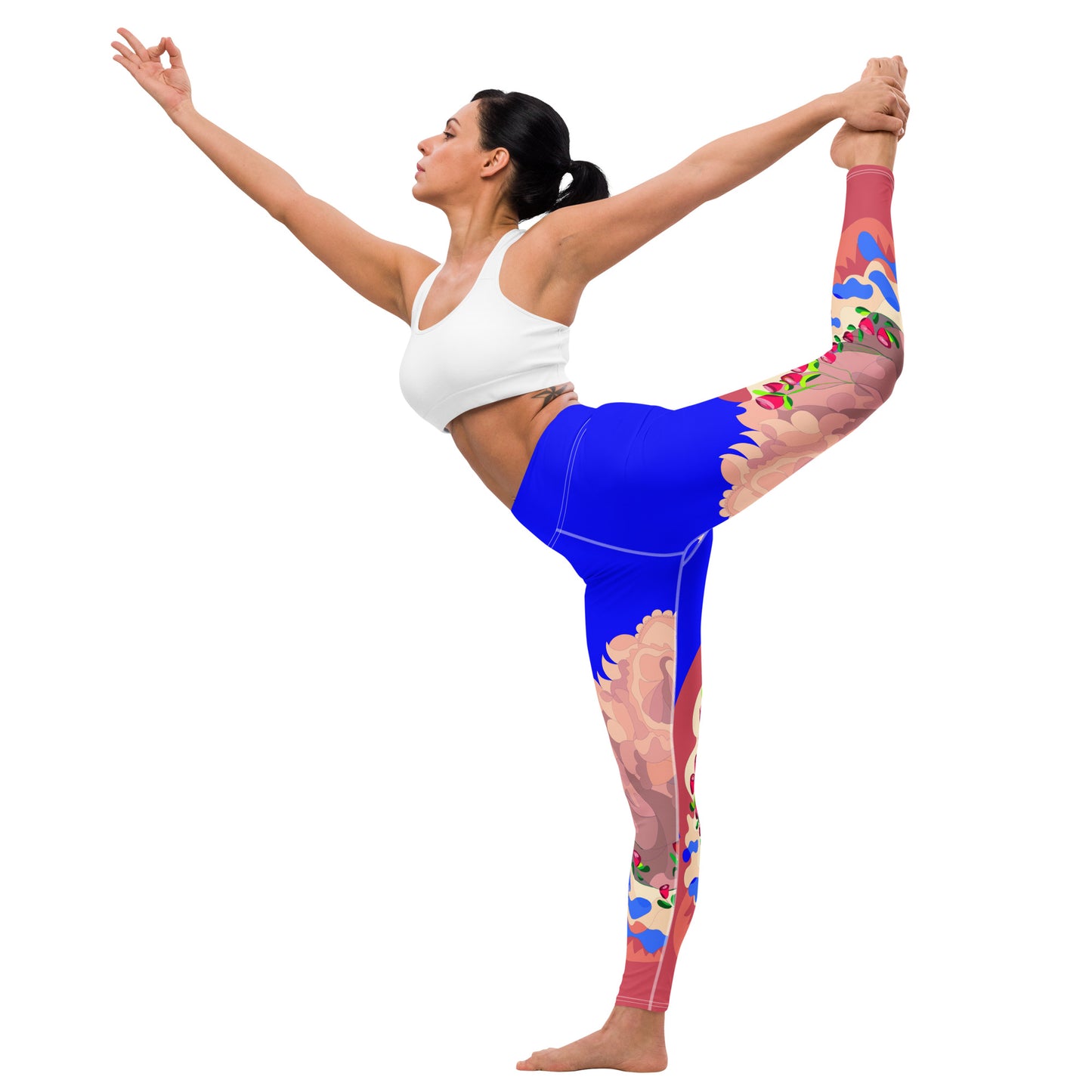 Night Sky Blue Dragon Yoga Leggings