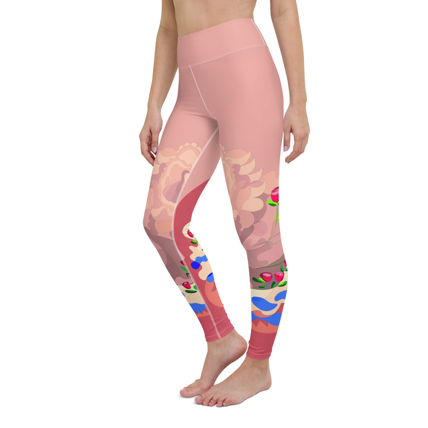 Shimmering Blush Yoga Leggings (Mid)