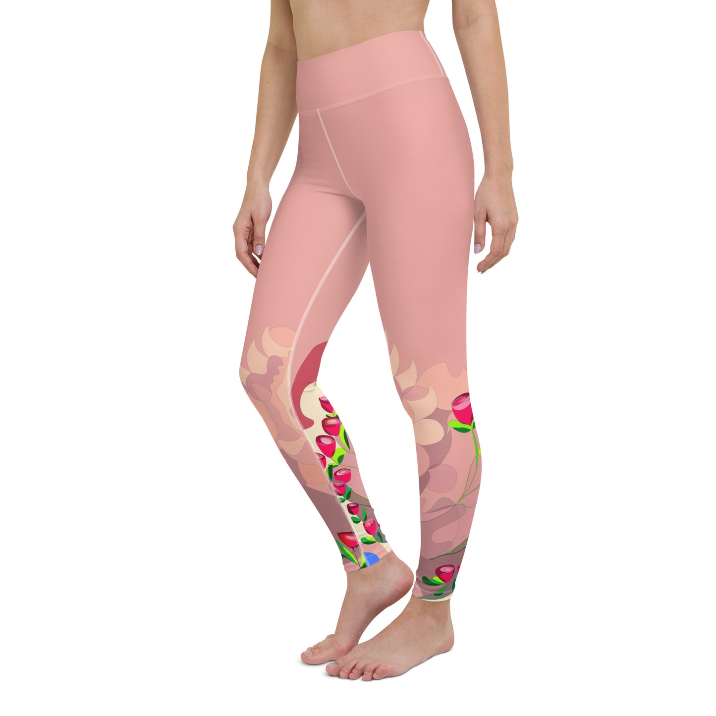 Shimmering Blush Dragon Back Yoga Leggings