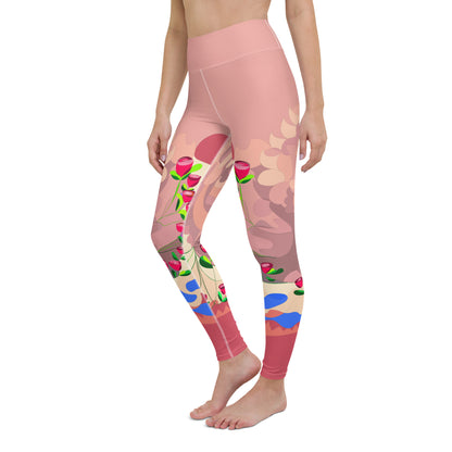 Shimmering Blush Dragon Yoga Leggings - (High)