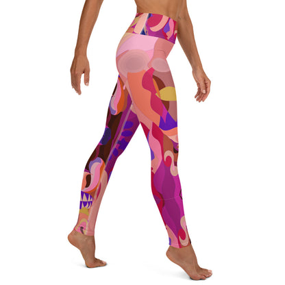 Purple and Pink Cotton Candy Yoga Leggings