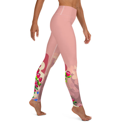 Shimmering Blush Dragon Back Yoga Leggings