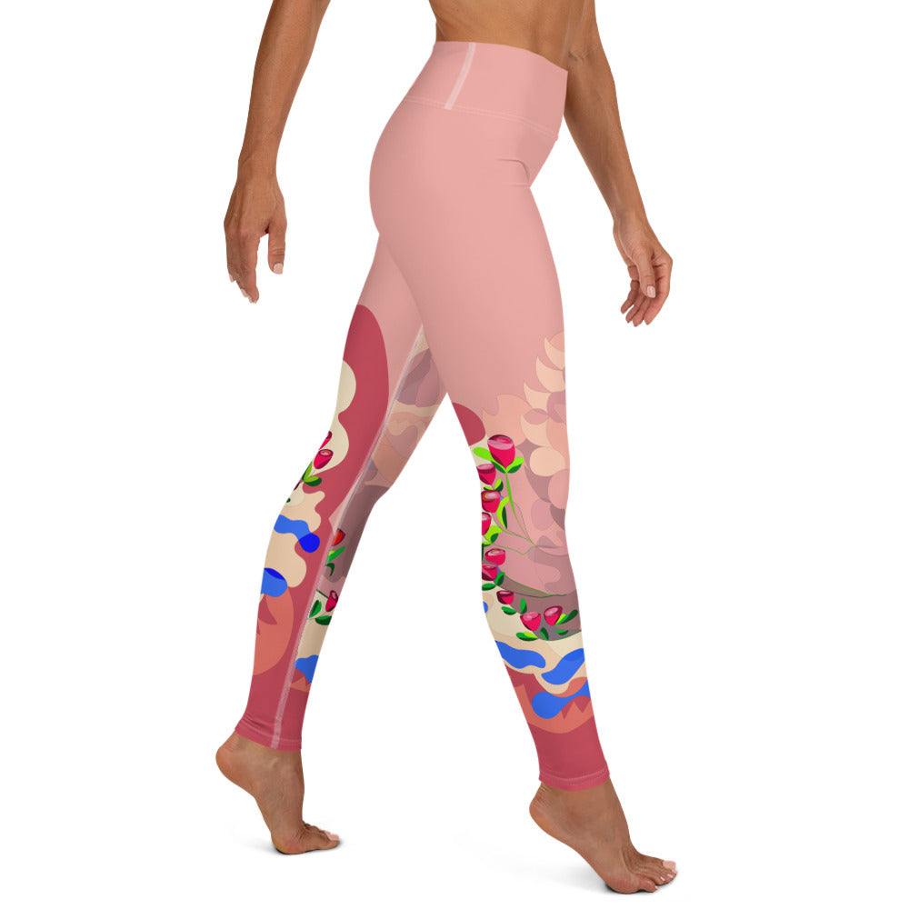 Shimmering Blush Dragon Yoga Leggings