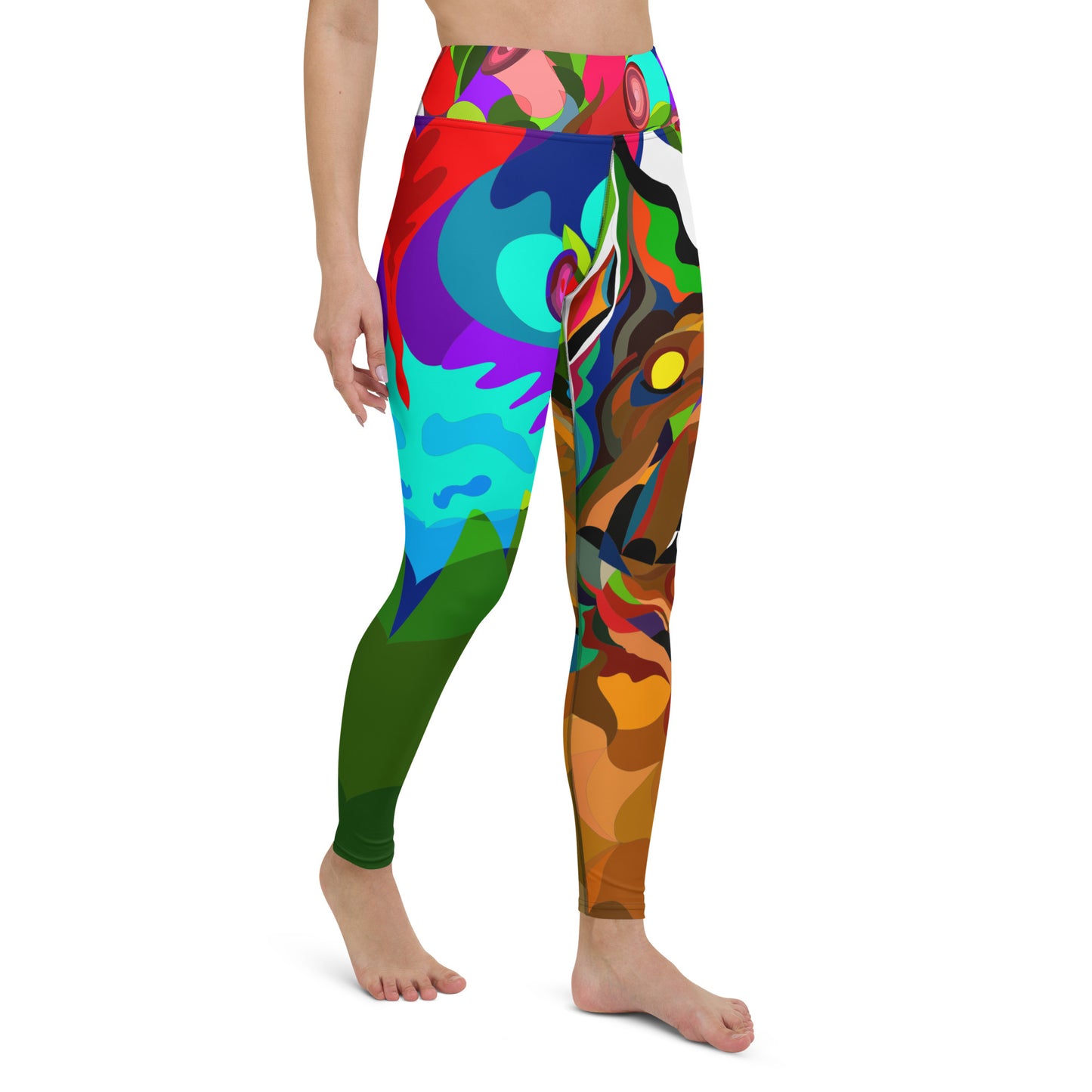 Jungle Eyes in Tulips Yoga Leggings