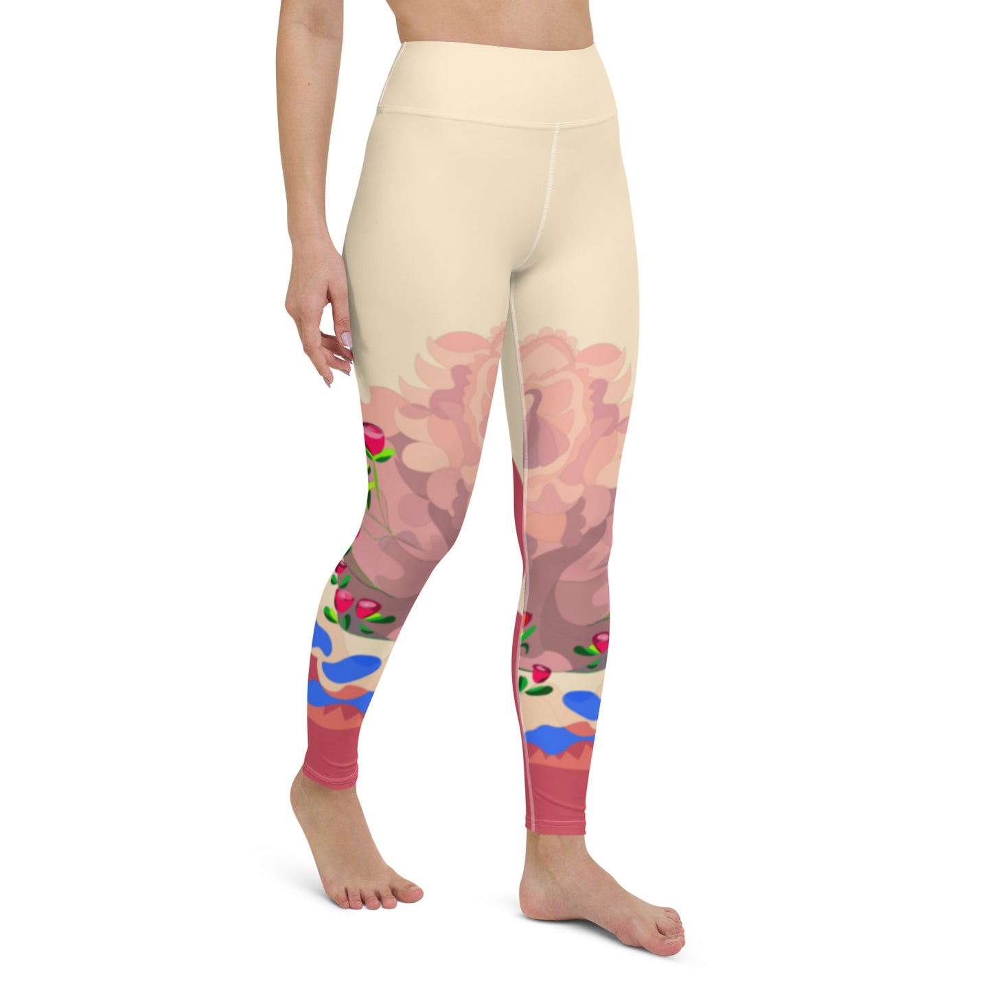 Creamy Dragon Yoga Leggings