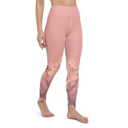 Shimmering Blush Dragon Back Yoga Leggings