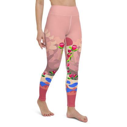 Shimmering Blush Dragon Yoga Leggings - (High)