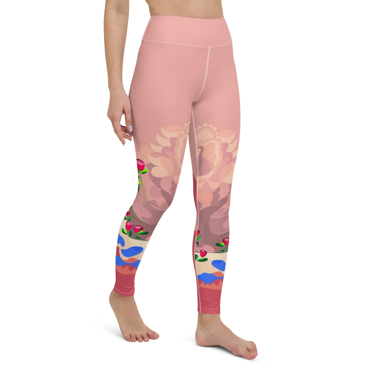 Shimmering Blush Dragon Yoga Leggings