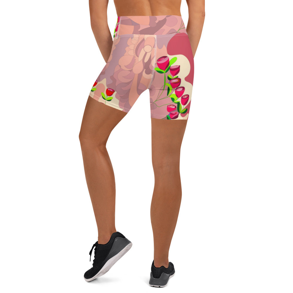 Dancing in Tulips Yoga Shorts