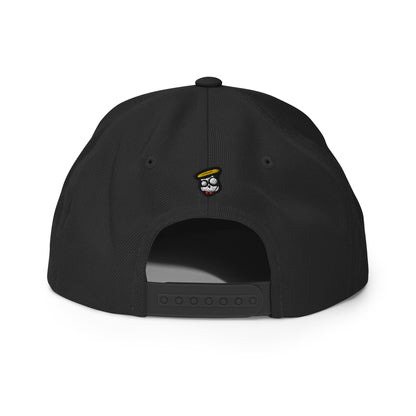 Black with White Accent Nusage Wordmark Snapback Hat (Black)