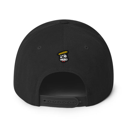 Black with White Accent Nusage Wordmark Snapback Hat (Black)