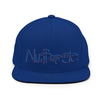 Navy On Teal NuSage Raised Emblem  Royal Blue Snapback Hat