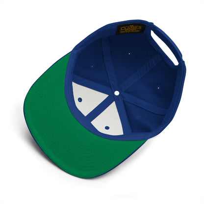 Navy On Teal NuSage Raised Emblem  Royal Blue Snapback Hat