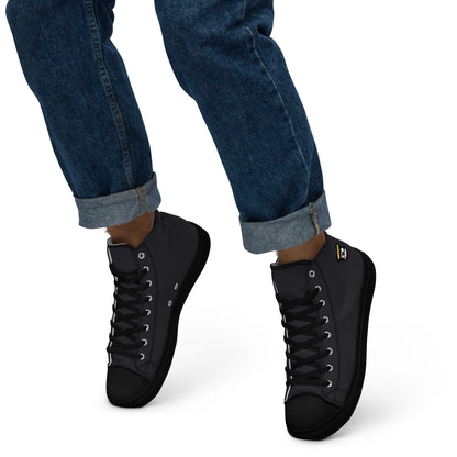 Dark Gray "The Classic's" High Top Canvas Shoes in Black (Men's)