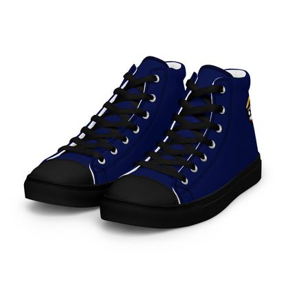 Midnight Navy Blue in Black "The Classic's" High Top Canvas Shoes (Men's)