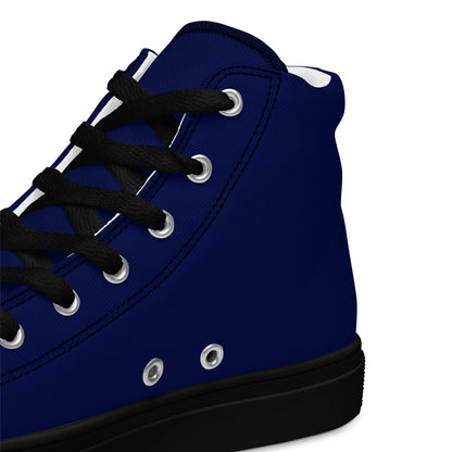 Midnight Navy Blue in Black "The Classic's" High Top Canvas Shoes (Men's)