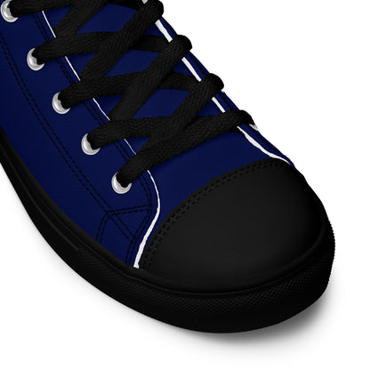 Midnight Navy Blue in Black "The Classic's" High Top Canvas Shoes (Men's)