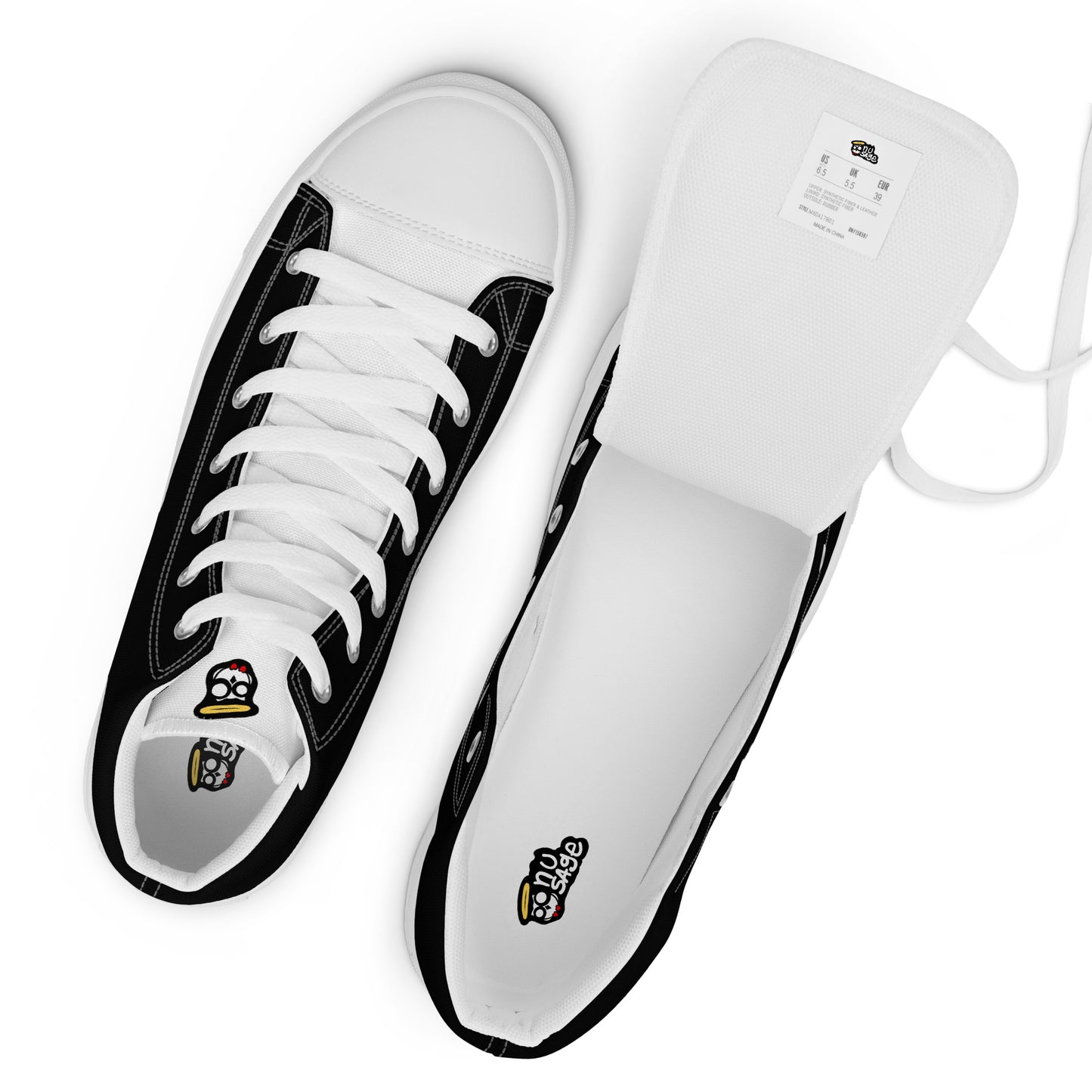 Black & White "Biracials" High Top Canvas Shoes (Men's)