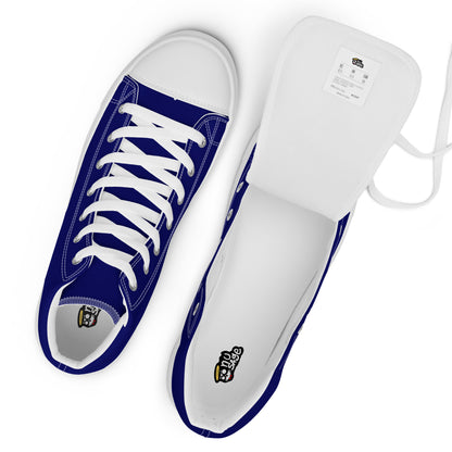 Indigo Blue "The Classic's" High Top Canvas Shoes in White (Men's)