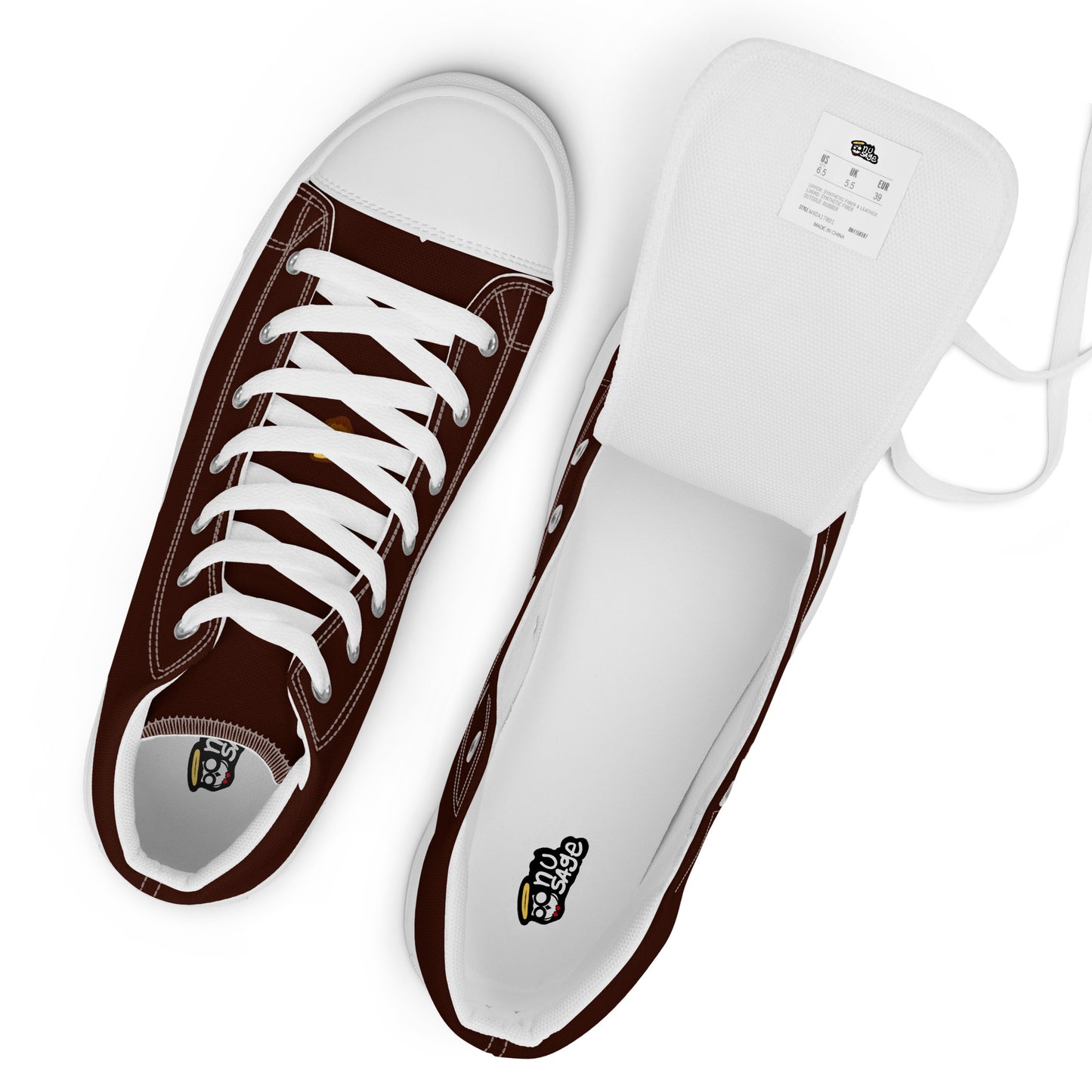 Chocolate Maroon "The Classic's" High Top Canvas Shoes (Men's)