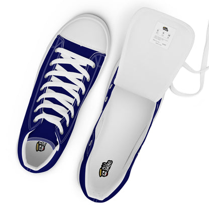 Canine Blue "The Classic's" High Top Canvas Shoes in White (Men's)